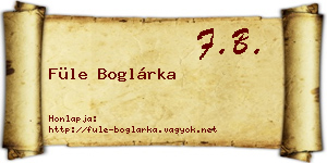 Füle Boglárka névjegykártya
